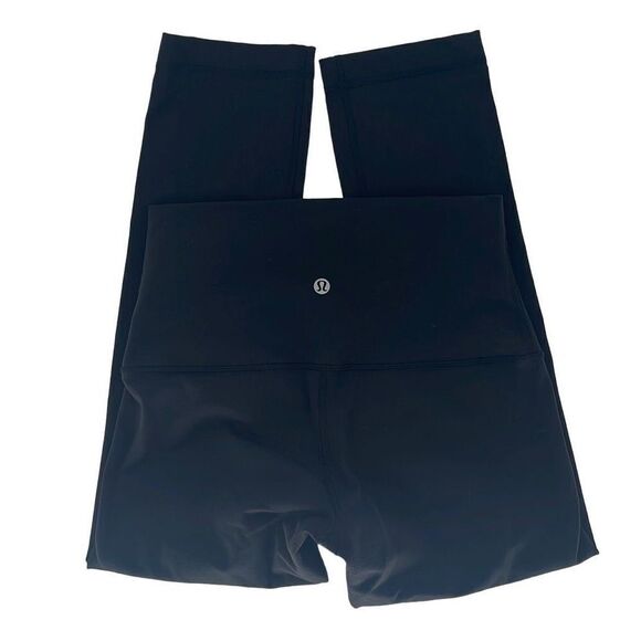 Lululemon Womens Cropped Leggings High Rise Elastic Waist Active Black Size 6 - Picture 5 of 9